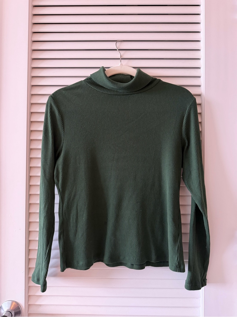 Old Navy Forest Green Ribbed Mock Neck Long Sleeve Tee